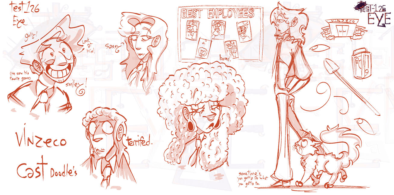 Vinzeco Cast doodles - Art by Carnelian!